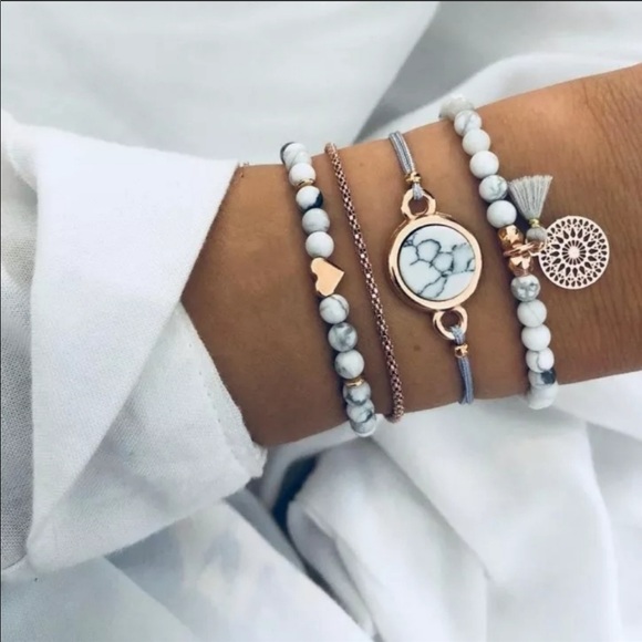 Jewelry - 🆕 Marble and Gold 4 pc Bracelet
